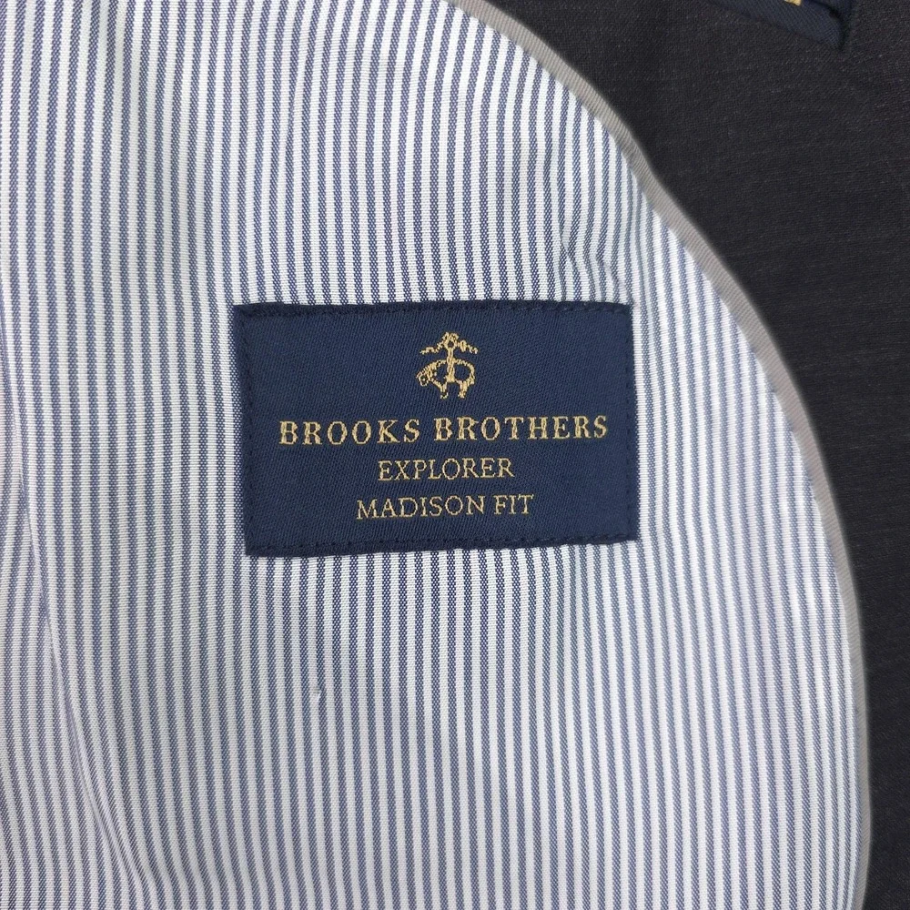 Brooks Brothers Suit Jacket Mens 40R Gray Explorer Madison Fit Stretch 2 Button